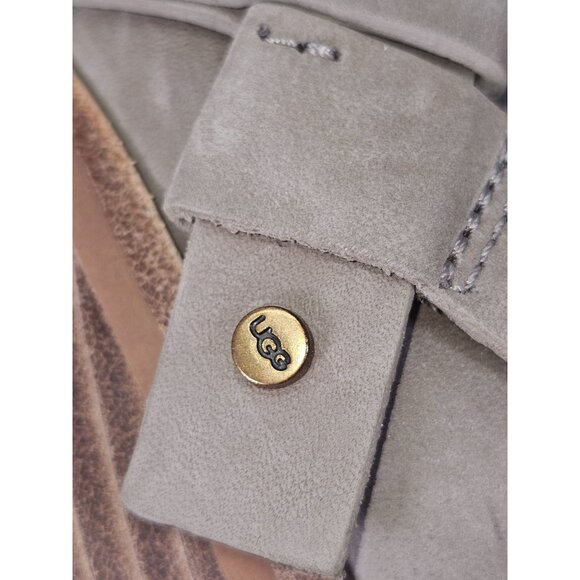 UGG Elora Sahara Women's Taupe Suede Leather Ankle Boots Heel Size 7.5 217 - Picture 12 of 16